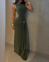 Slim Fit Backless Sleeveless Dress
