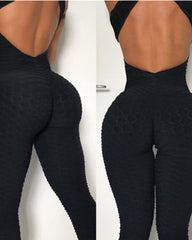 Yoga Onesie Jacquard Bubble Yoga Pants Hip Lift High Waist