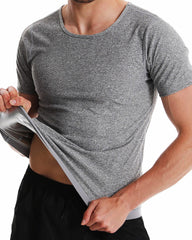 Men's Sweat Vest Fitness Sports T-Shirt Compression Short Sleeve