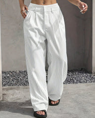 Simple Drape Loose Straight Pants