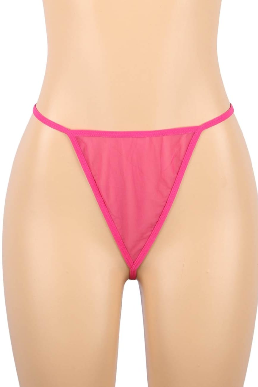 Hot Pink Sheer Mesh Babydoll