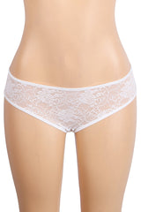 White Ruffle Lace Crotchless Panties