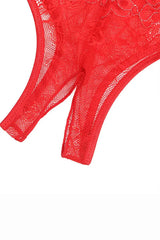 Sexy Red Lace Crotchless Panties