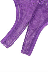 Sexy Purple Lace Crotchless Panties