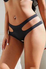 Black Strappy Crotchless Panty