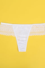 Sexy White Lace Thong Panties