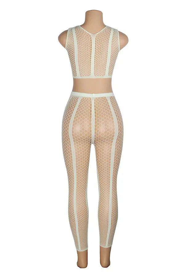 Neon Luminous Mesh Crop Top and Leggings