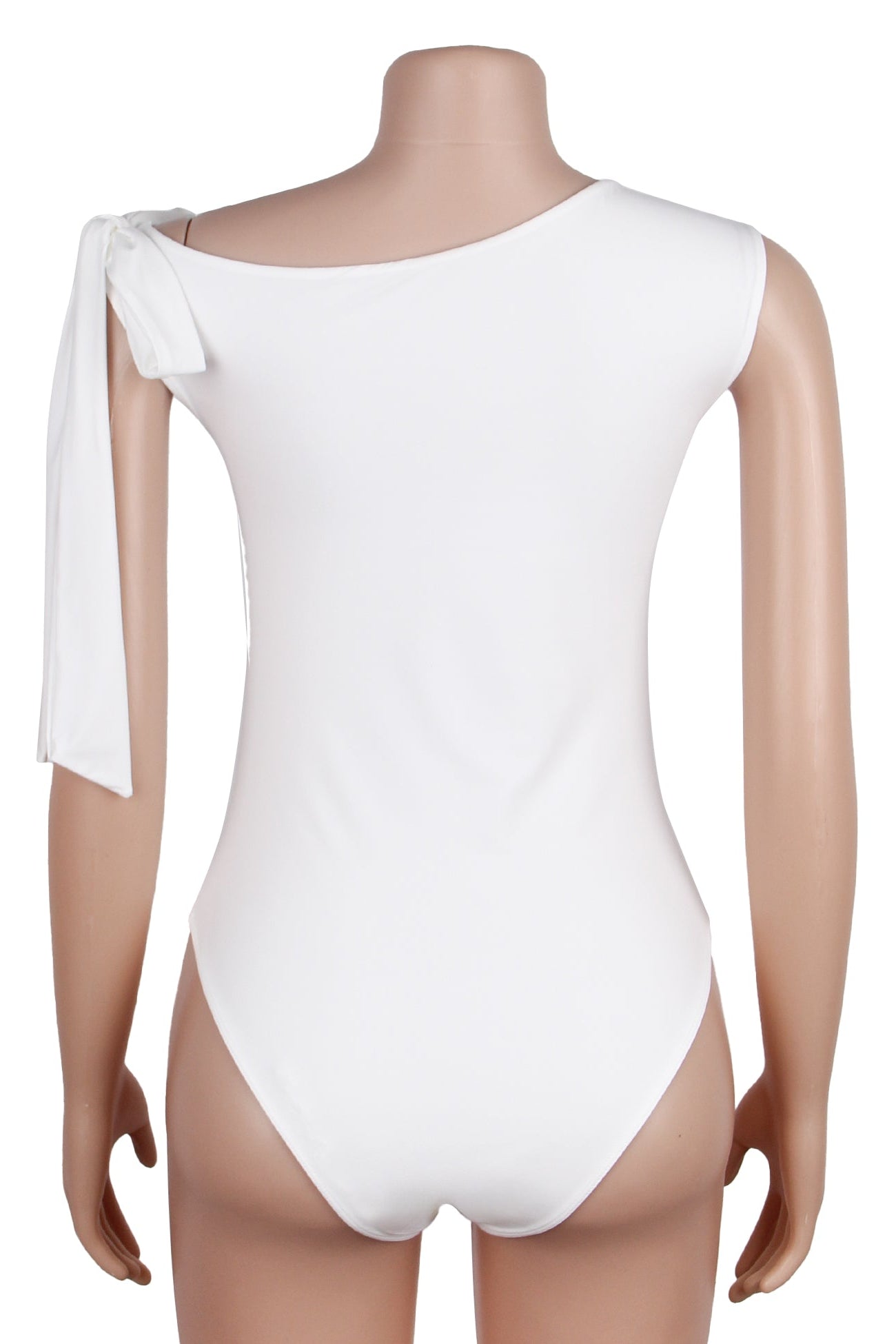 White One Shoulder Bow Bodysuit