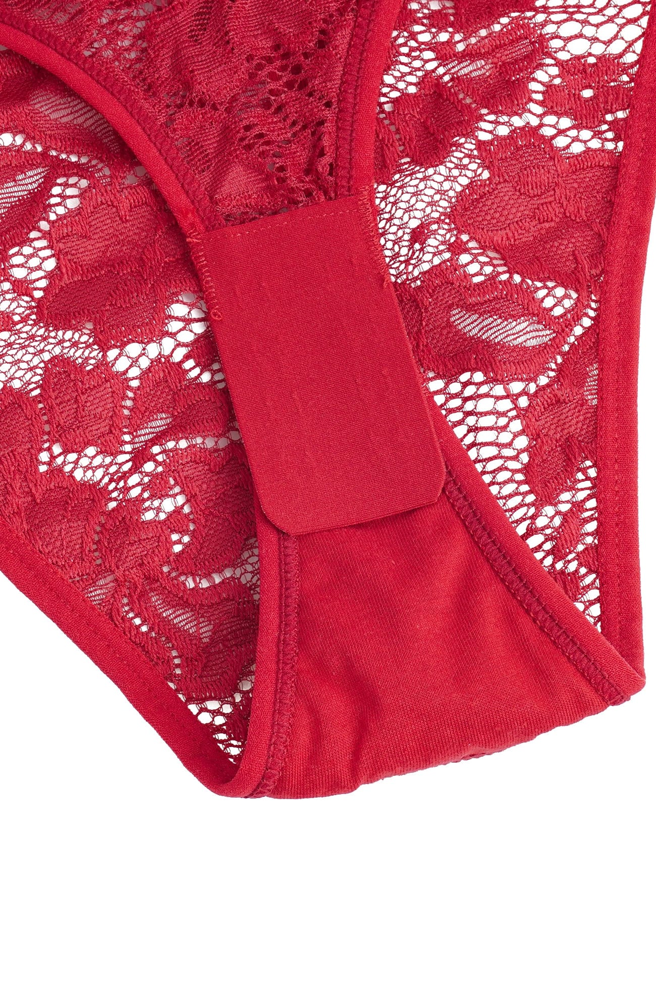 Sexy Red Floral Lace Long Sleeve Bodysuit