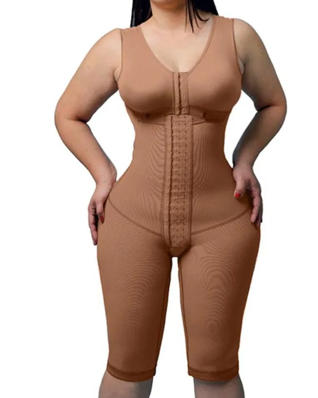 Women's Compression Shapewear Knee-length Girdle With Bra Slimming Bodysuit