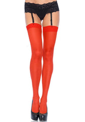 Red Sheer Thigh High Stockings