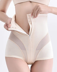 High Waist Button Zipper Tummy Tuck Underwear