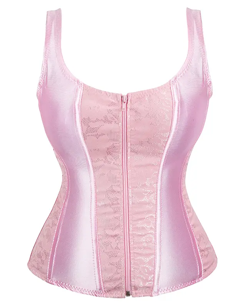 Lace Satin Zipper Shapewear