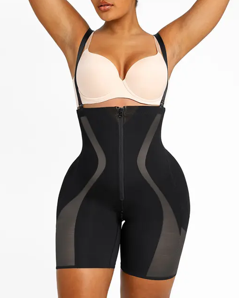 Tummy-Tightening Hip-Lifting Detachable Non-Slip Shoulder Straps High-Elastic Body-Shaping Pants