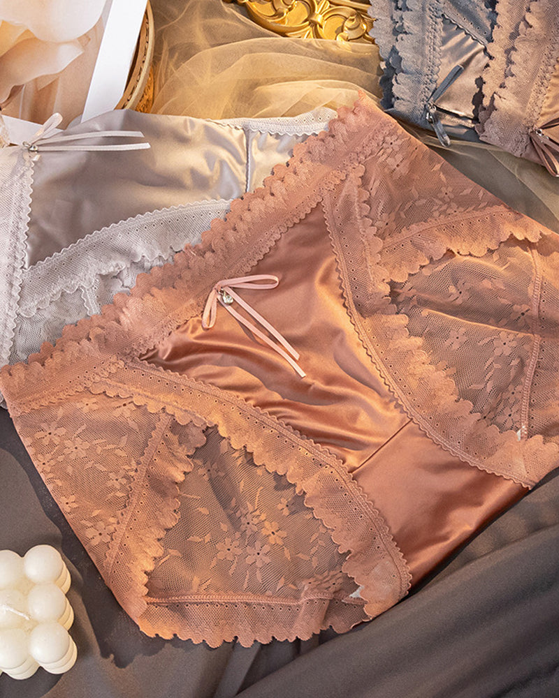 Mid-rise Sexy Satin Lace Briefs