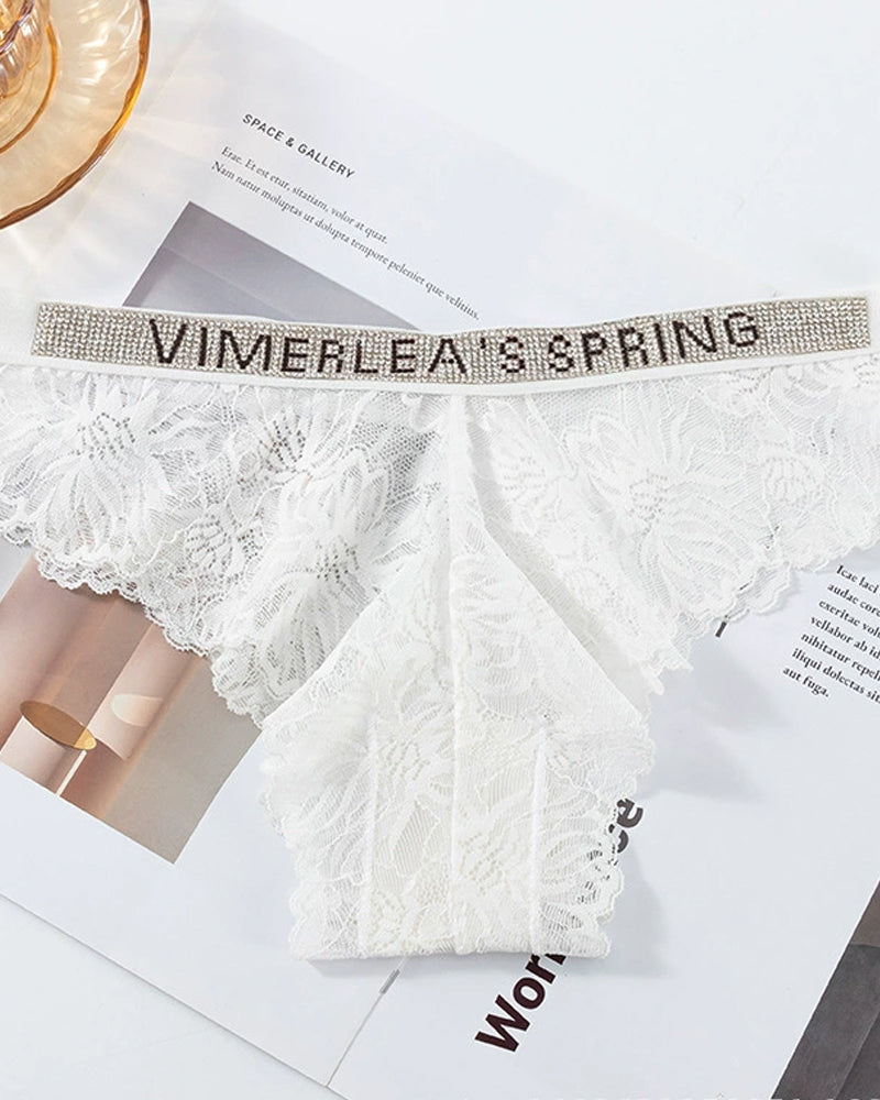 Sexy Rhinestone Waistband Panties