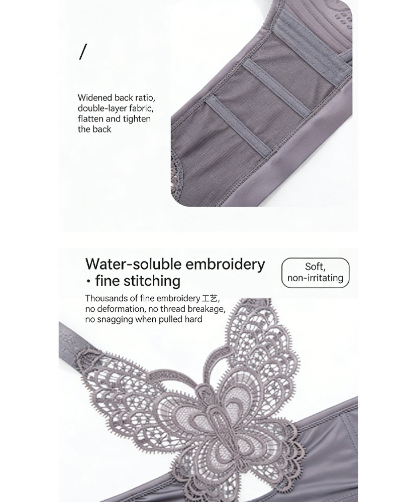 Front-Fastening Wire-Free Push-Up Anti-Sagging Butterfly Back Bra