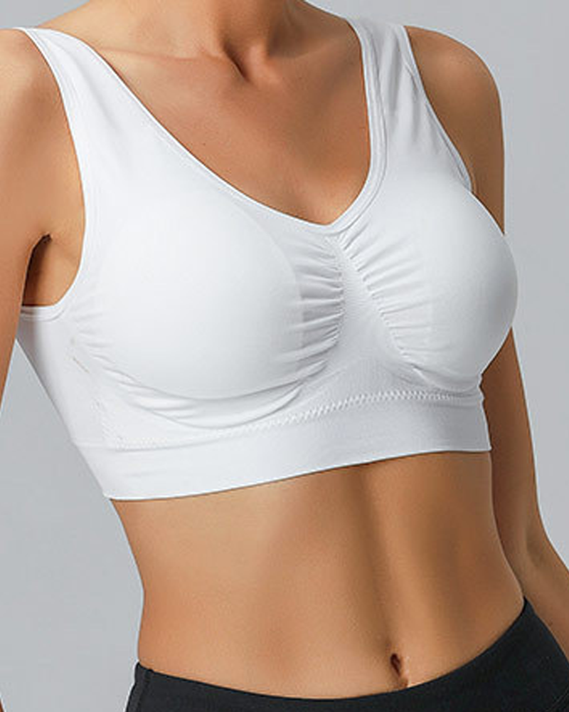 Wire-Free Plus-Size Sports Double-Layer Bra