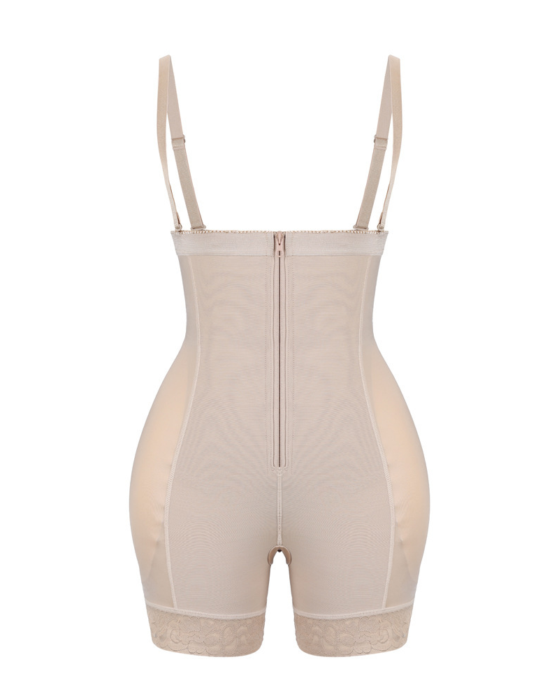 Sponge Padding Hip And Buttock Shaping Shorts With Shoulder Straps