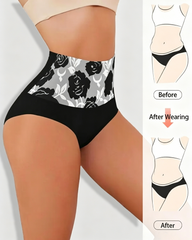 Floral Pattern Cotton High-Waist High-Elastic Tummy Control & Butt Lifting Panties