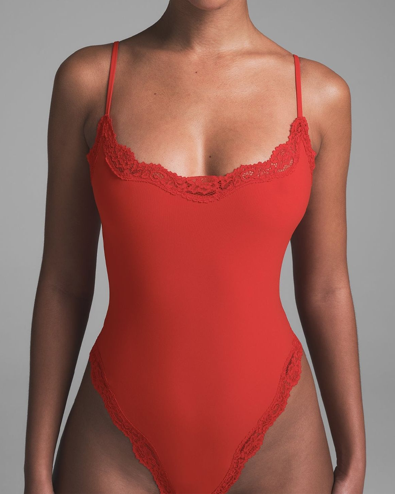 Sexy Halter-Neck Lace Bodysuit
