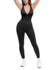Deep V-Neck Breathable High-Waisted Tummy Control Body Shaping Bodysuit