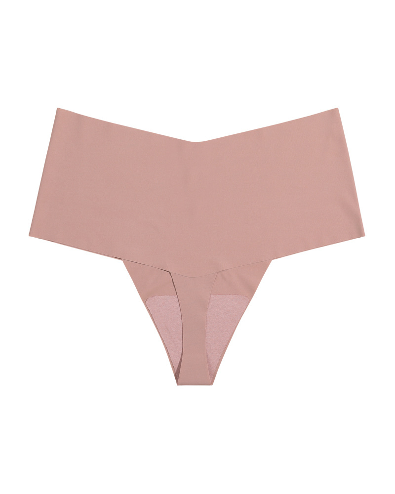 Mid-Waist Seamless Non-Pinch Ice Silk Breathable Thong Underwear
