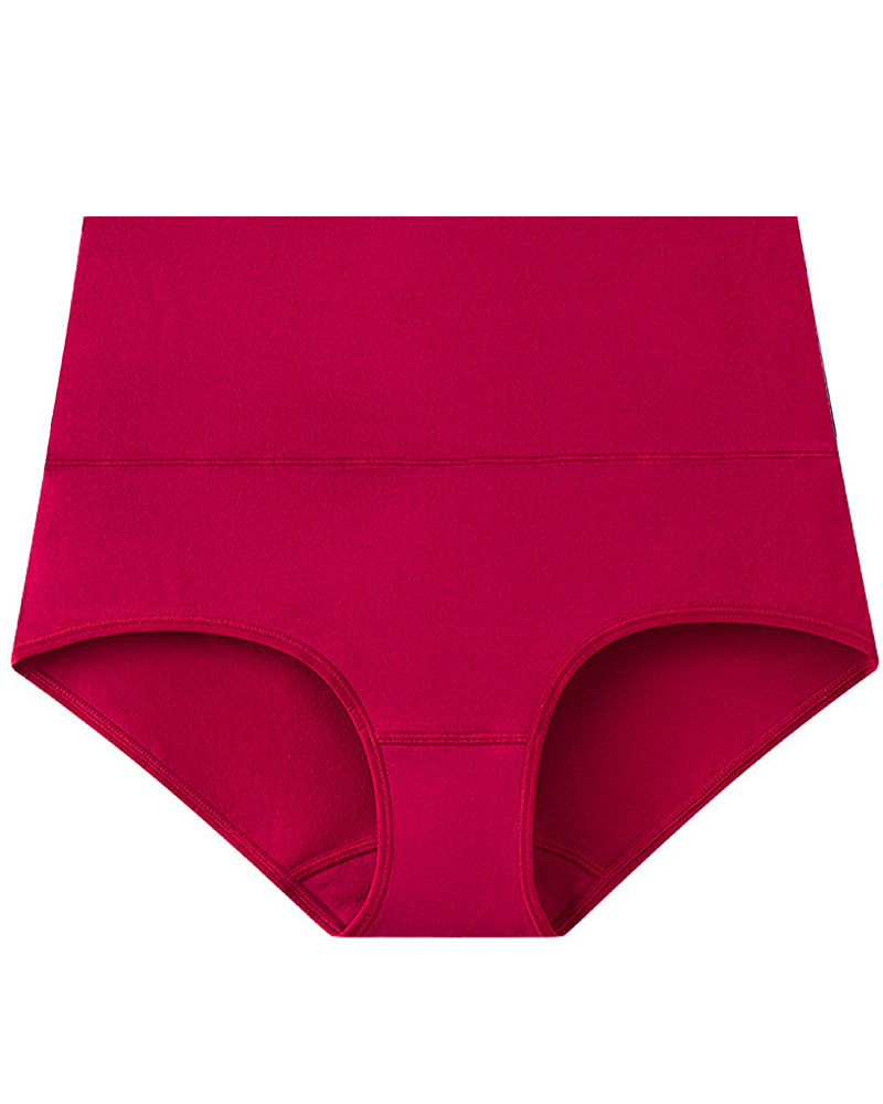 Plus-Size Pure Cotton High-Waisted Tummy Control And Hip-Hugging Underwear
