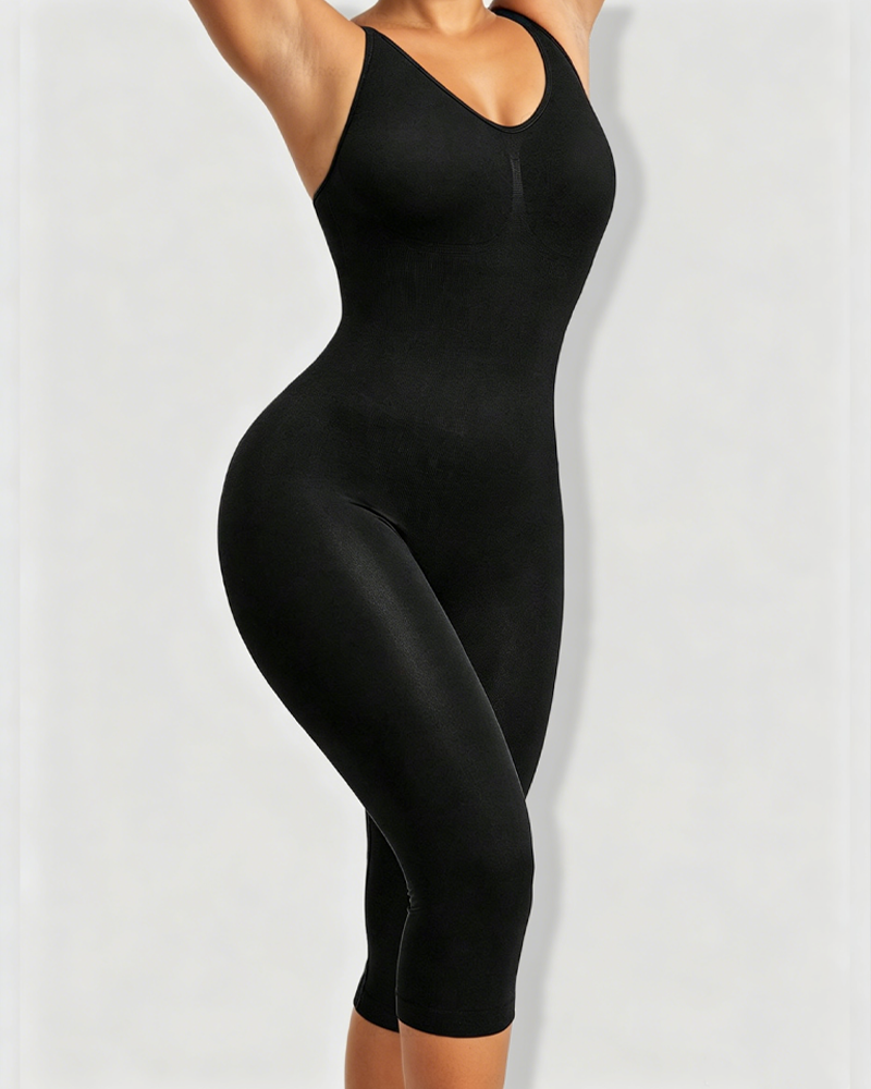 Seamless Tummy & Waist Control Knee-Length Bodysuit with Butt Lifter