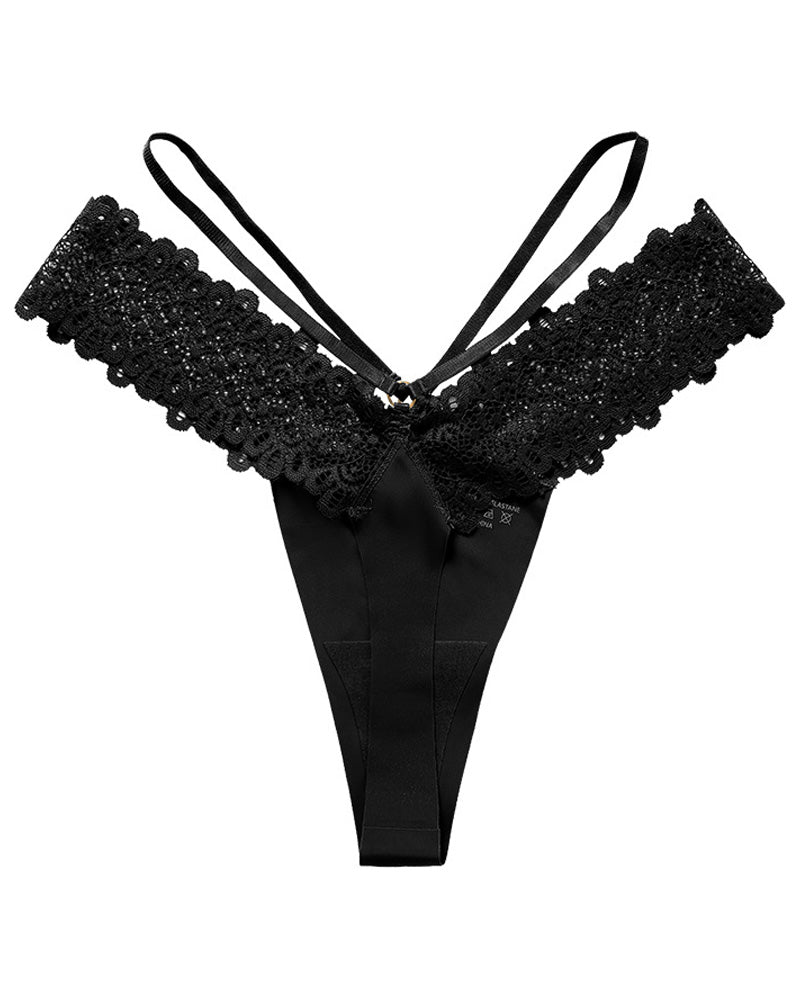 French lace stitching thin strap sexy thong