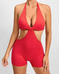 Cut-Out Bodyfit Yoga One-Piece Pants