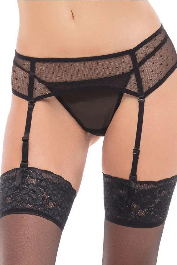 Black Sheer Seduction Garter