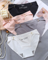 Sexy Hollow Ring Buckle Heart Seamless Ice Silk Underwear