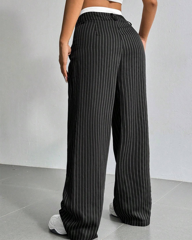 Simple Drape Loose Straight Pants