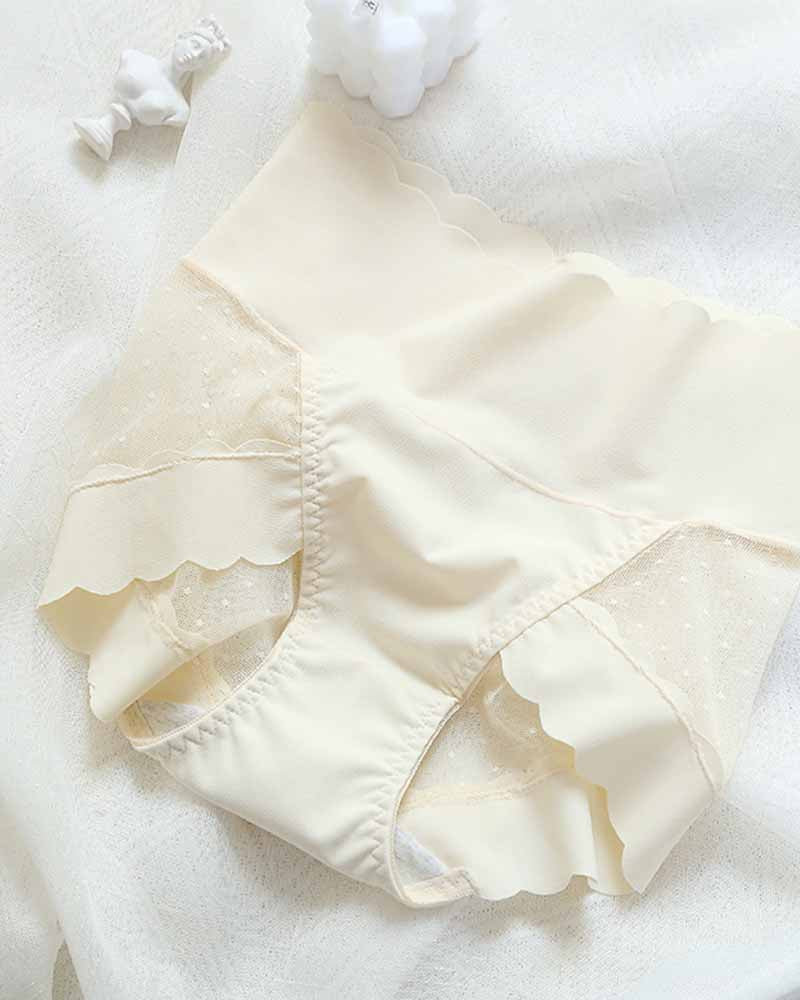 High-Waisted, Anti-Bacterial Crotch Mesh Panties