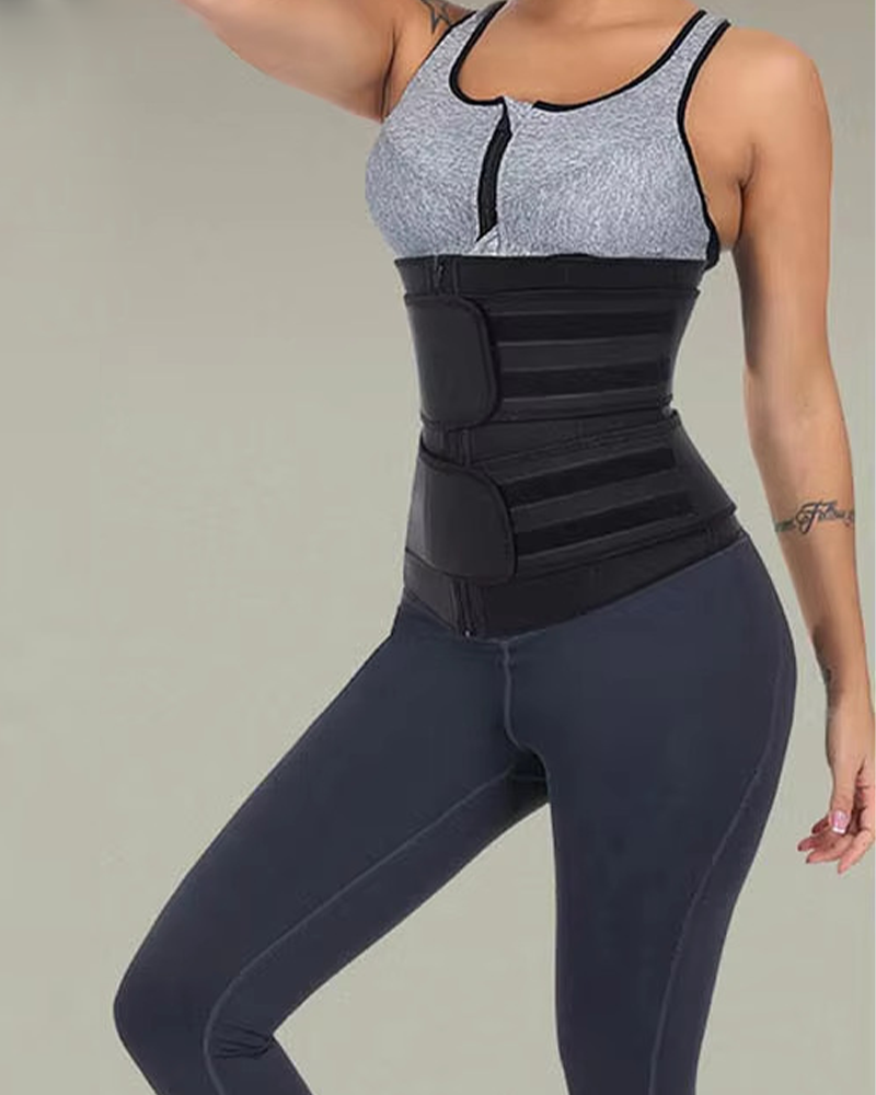 Body Shaping Double Belt Zipper Belly Control Belt