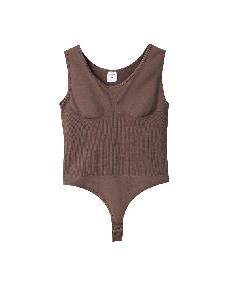Seamless Hip-Lifting Body Shaping Tummy-Controlling T-String Bodysuit