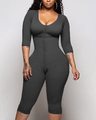 Bodyshaper For Women Hook And Eye Closure Long Sleeve Tummy Control  Breast Support Bodysuit Shapewear
