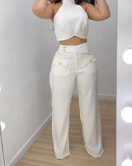 Loose Wide Leg Suit Pants