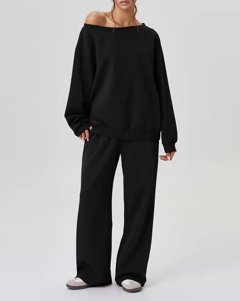 Off-Shoulder Sports Casual Suit
