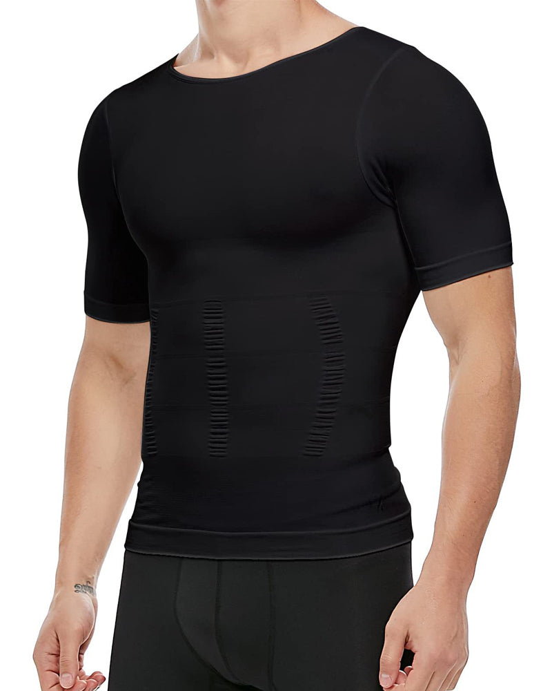 Men's Short-Sleeved Tummy Control Bottoming Body-Shaping Garment