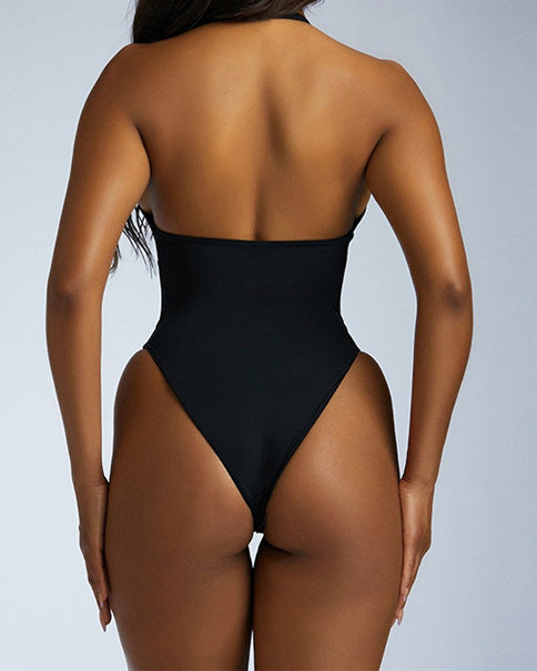 See-Through Mesh Backless Jumpsuit