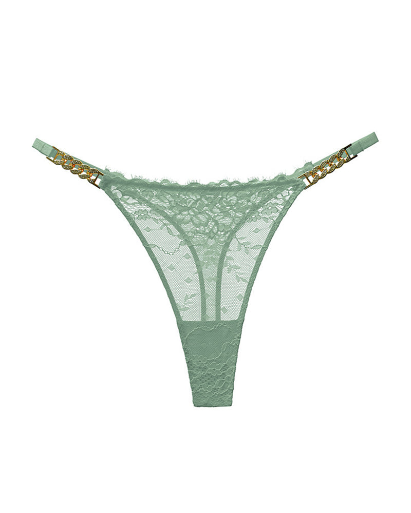 Sexy Rhinestone Metal Chain Women's Thong
