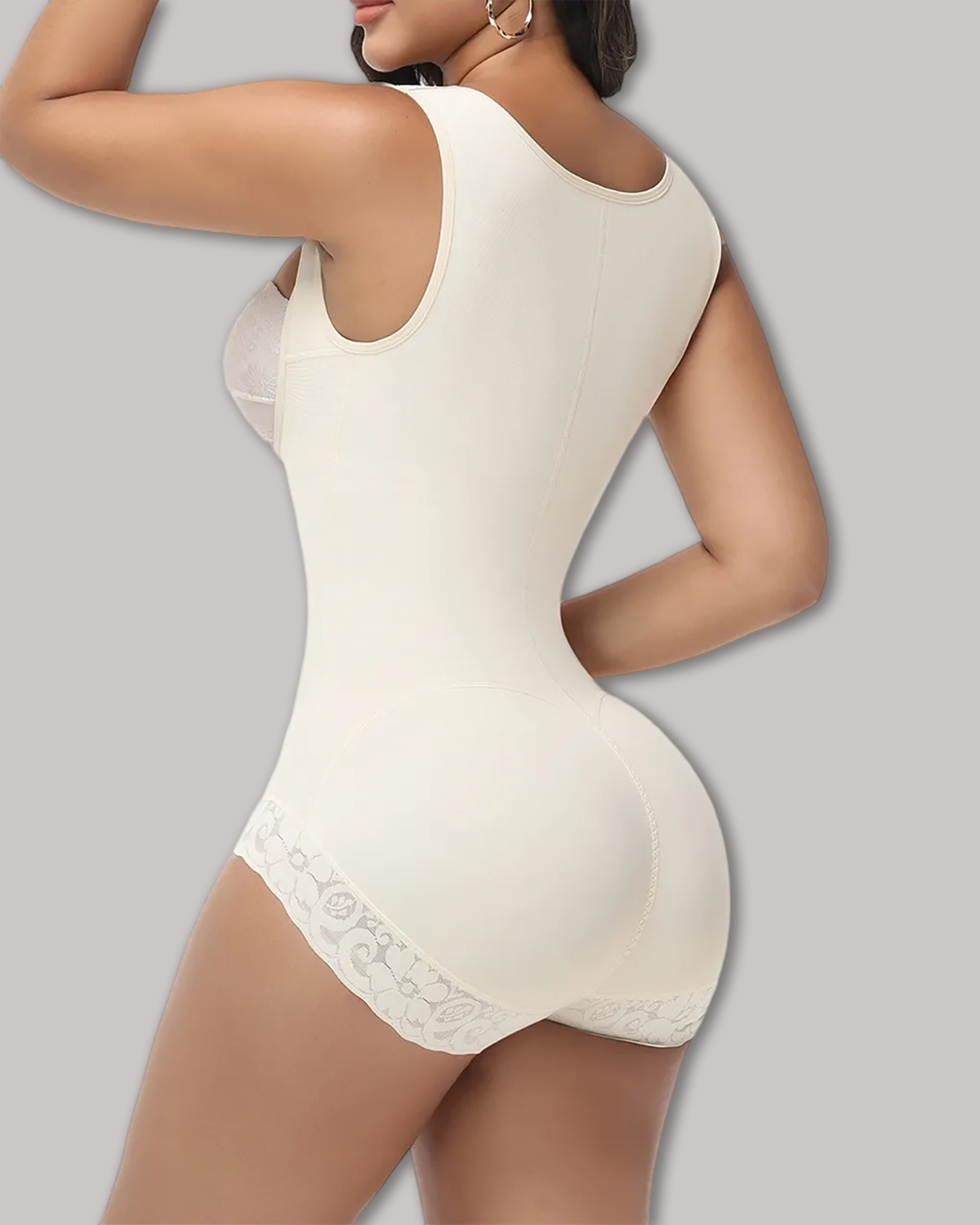 Curvy-Faja Button Down Bodysuit Shapewear - Tummy Control Thong Bodysuit with Snap Closure