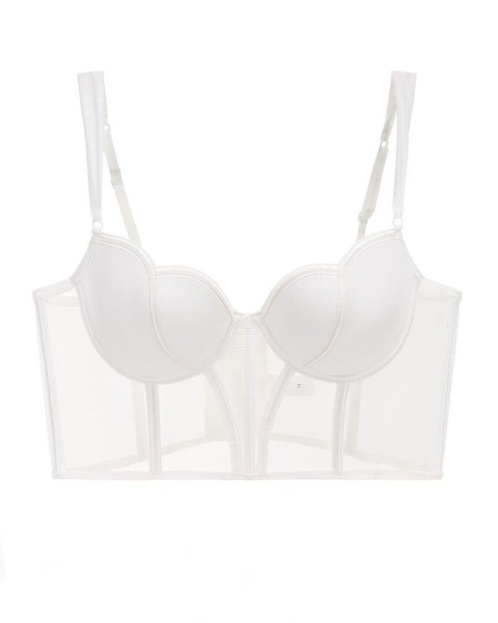 Sheer Mesh Push-Up Corset Top