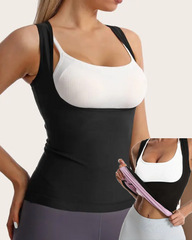 Sleeveless Sweat-Wicking Tummy-Control Shaping Vest