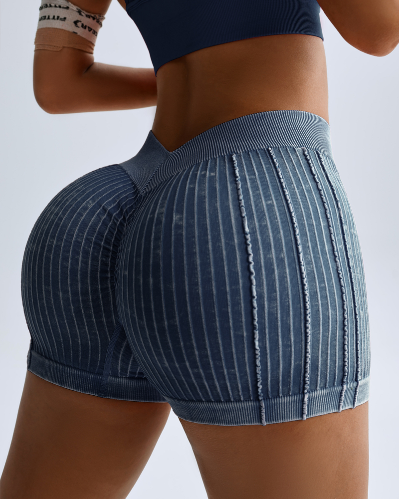 High Stretch Textured Butt Lifting Sports Shorts