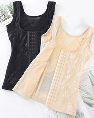 Jacquard Backless Tummy-Control Waist-Cinching Shaping Top