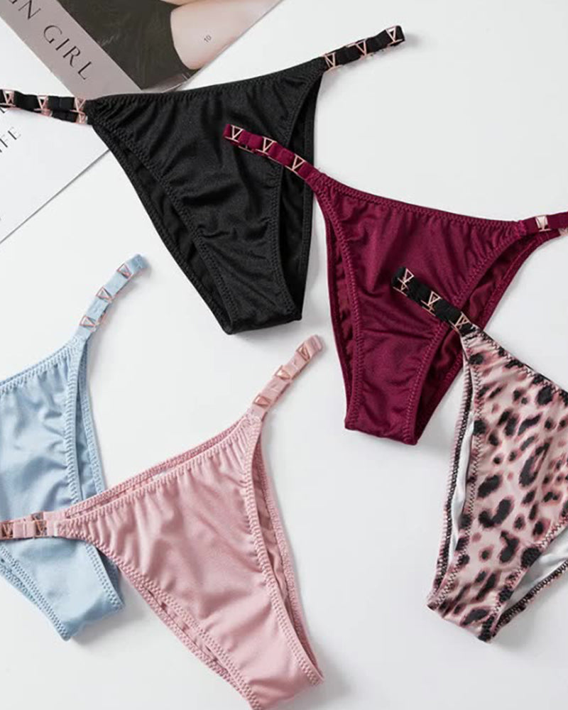 Sexy V-Shaped Metallic Ice Silk Panties