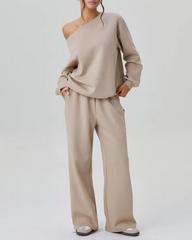 Off-Shoulder Sports Casual Suit